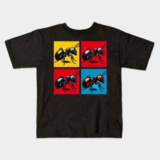 Pop Black Wood Ants Art - Cool Insect Kids T-Shirt
